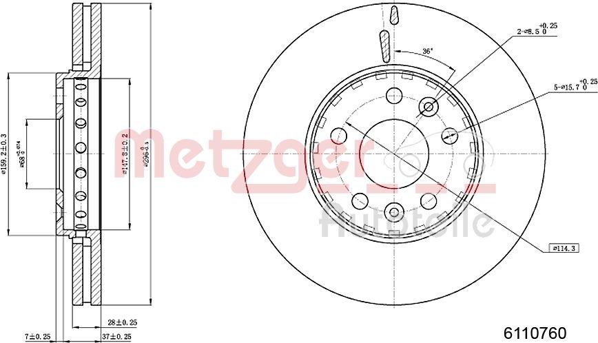 Metzger 6110760 - Discofreno autozon.pro