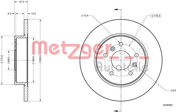 Metzger 6110761 - Discofreno autozon.pro