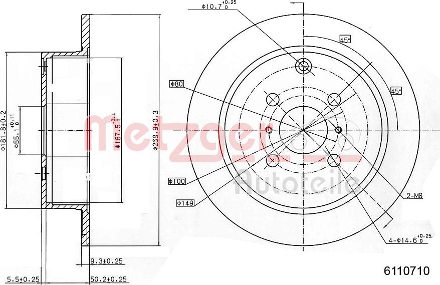 Metzger 6110710 - Discofreno autozon.pro