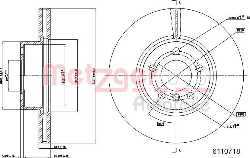 Metzger 6110718 - Discofreno autozon.pro