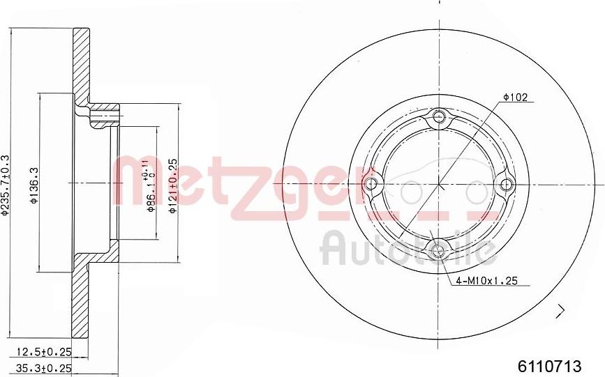 Metzger 6110713 - Discofreno autozon.pro