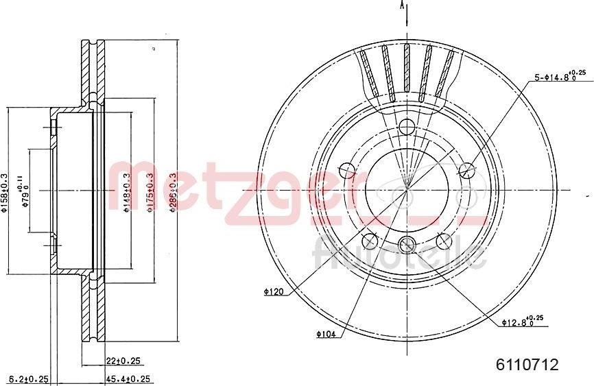 Metzger 6110712 - Discofreno autozon.pro