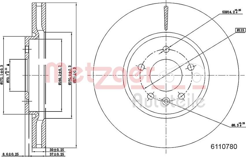 Metzger 6110780 - Discofreno autozon.pro