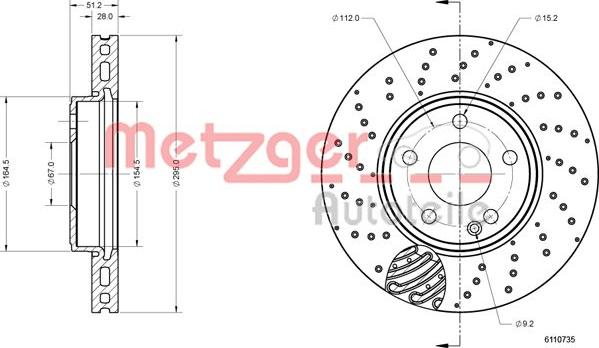 Metzger 6110735 - Discofreno autozon.pro