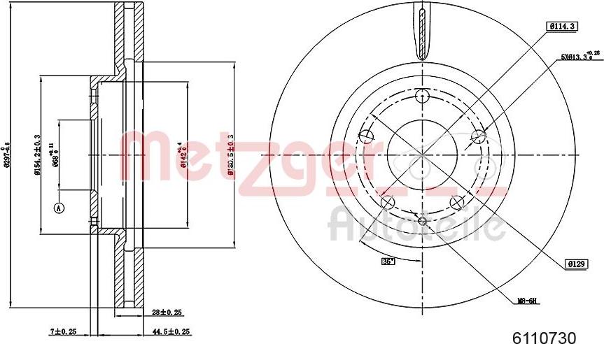 Metzger 6110730 - Discofreno autozon.pro