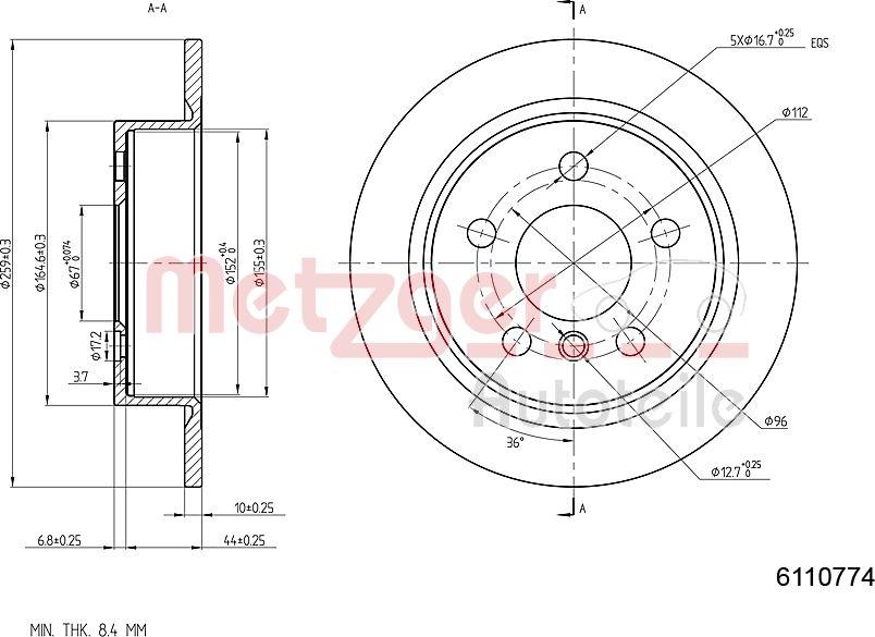 Metzger 6110774 - Discofreno autozon.pro