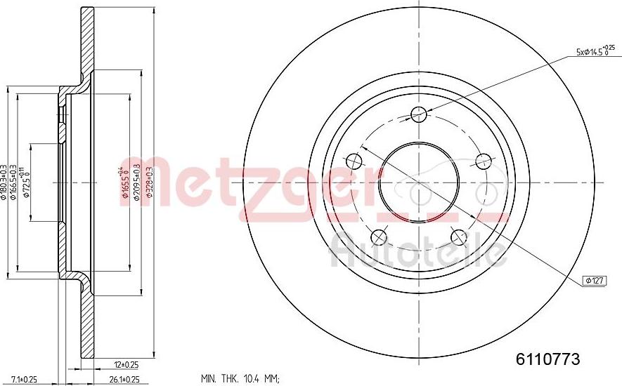 Metzger 6110773 - Discofreno autozon.pro