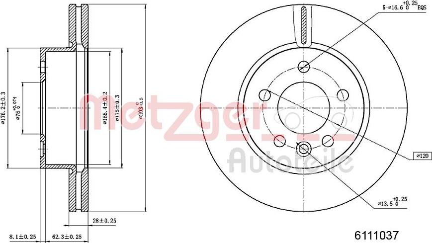 Metzger 6111037 - Discofreno autozon.pro