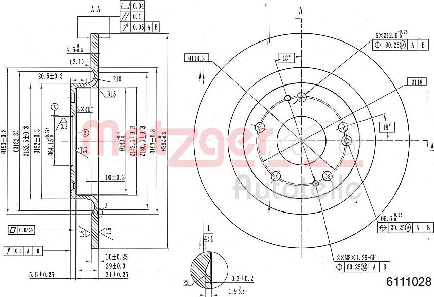 Metzger 6111028 - Discofreno autozon.pro