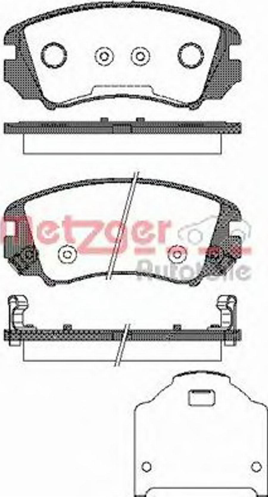 Metzger 095322 - Kit pastiglie freno, Freno a disco autozon.pro