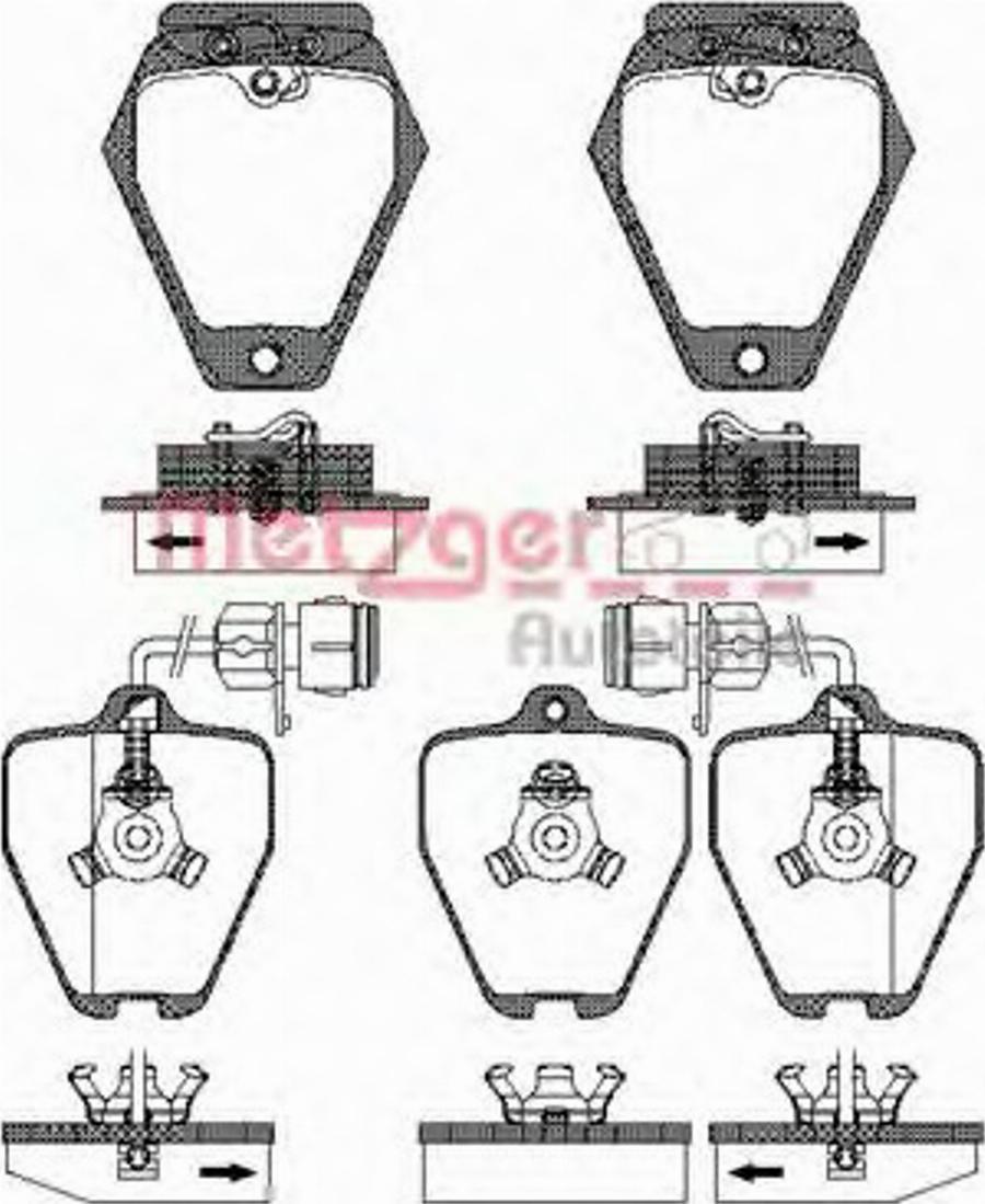 Metzger 050802 - Kit pastiglie freno, Freno a disco autozon.pro