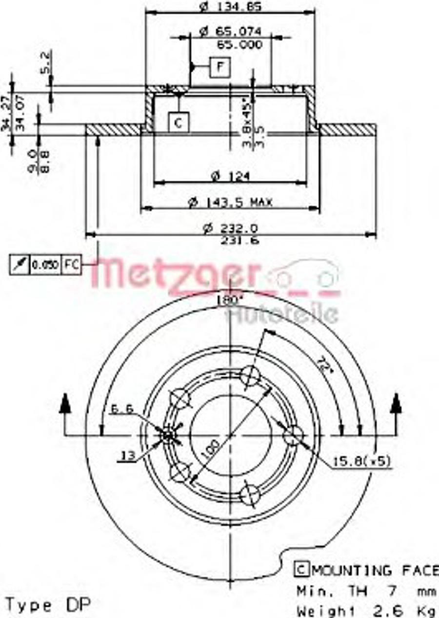 Metzger 14699V - Discofreno autozon.pro