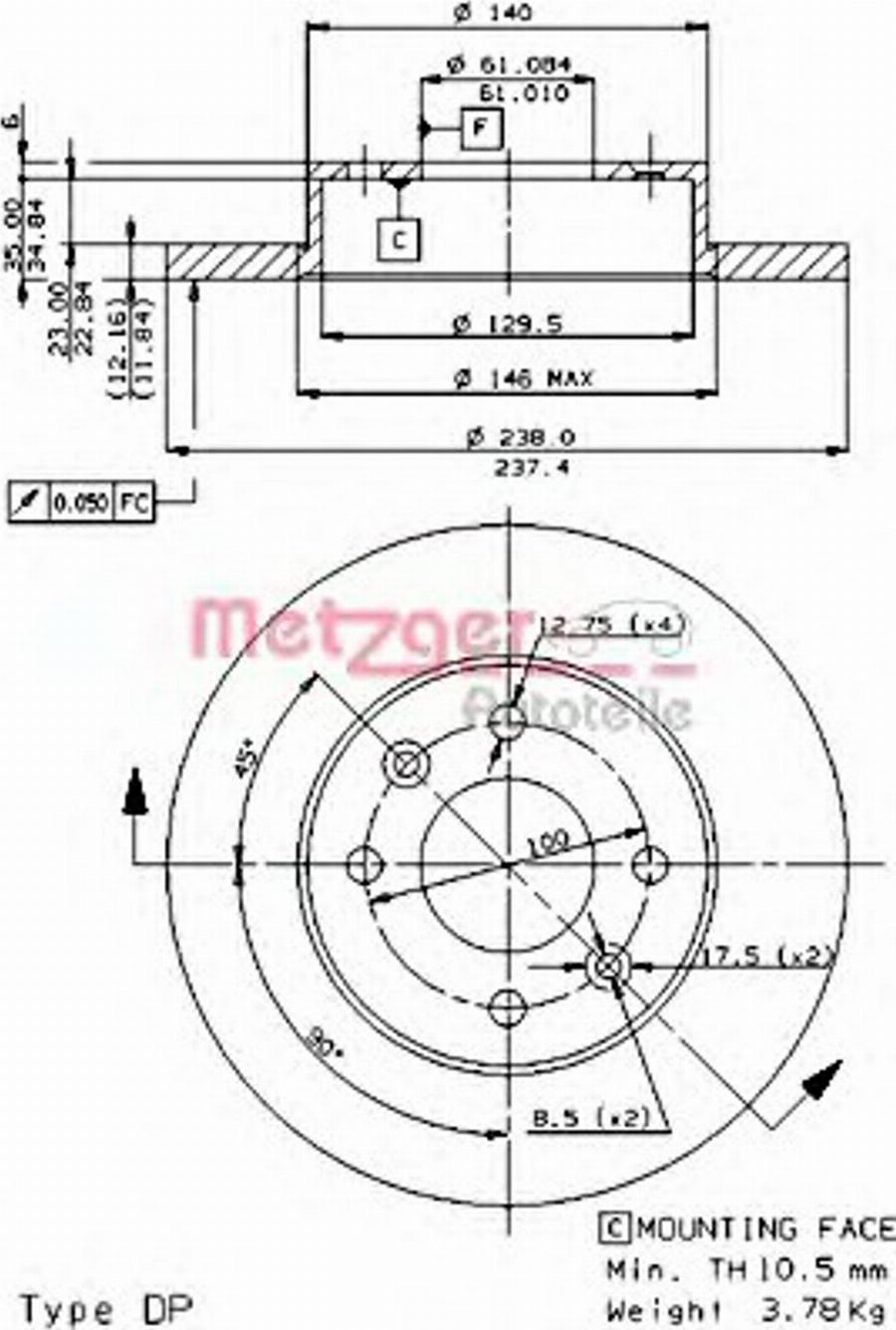 Metzger 14068E - Discofreno autozon.pro