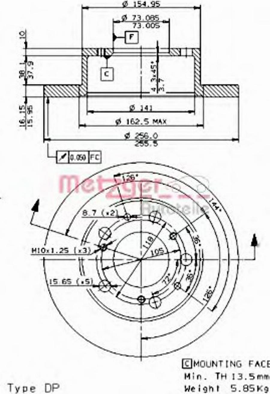 Metzger 14075E - Discofreno autozon.pro