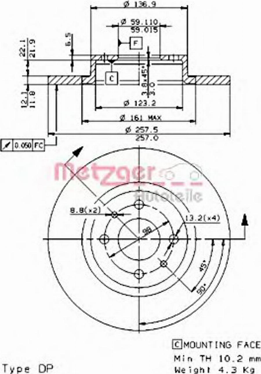 Metzger 14139E - Discofreno autozon.pro