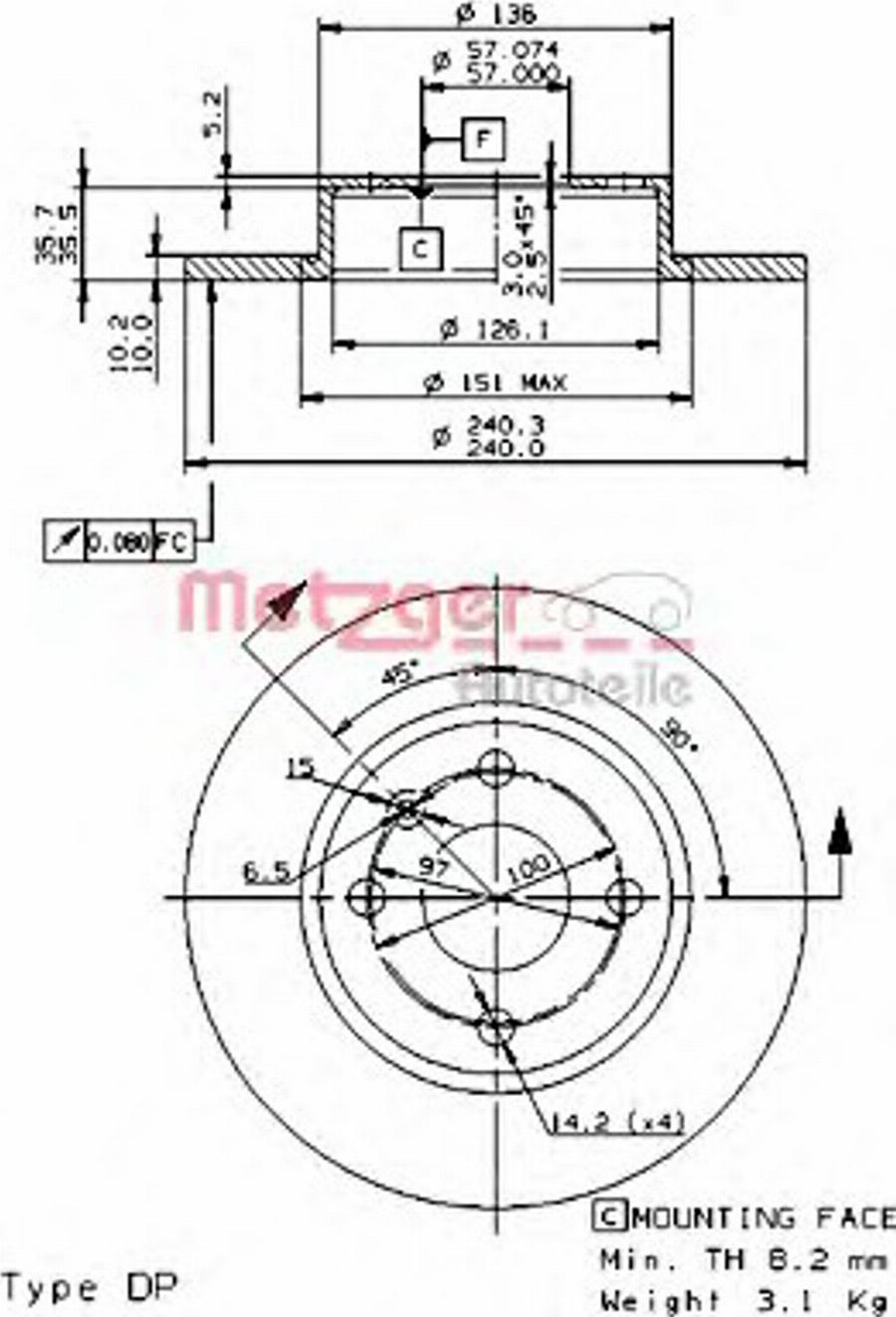 Metzger 14859 - Discofreno autozon.pro