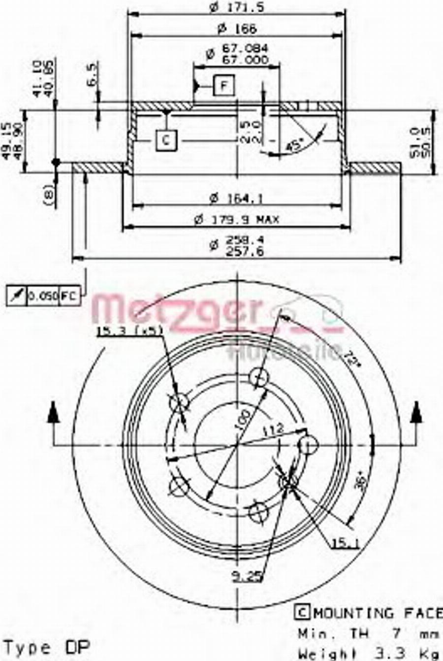 Metzger 14855 - Discofreno autozon.pro