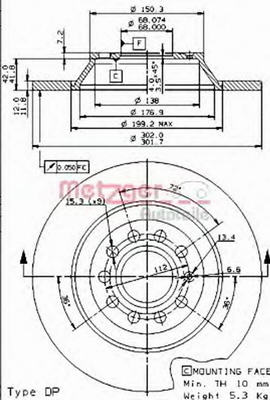 Metzger 14850 - Discofreno autozon.pro