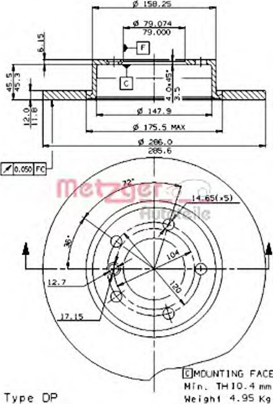 Metzger 14306 E - Discofreno autozon.pro