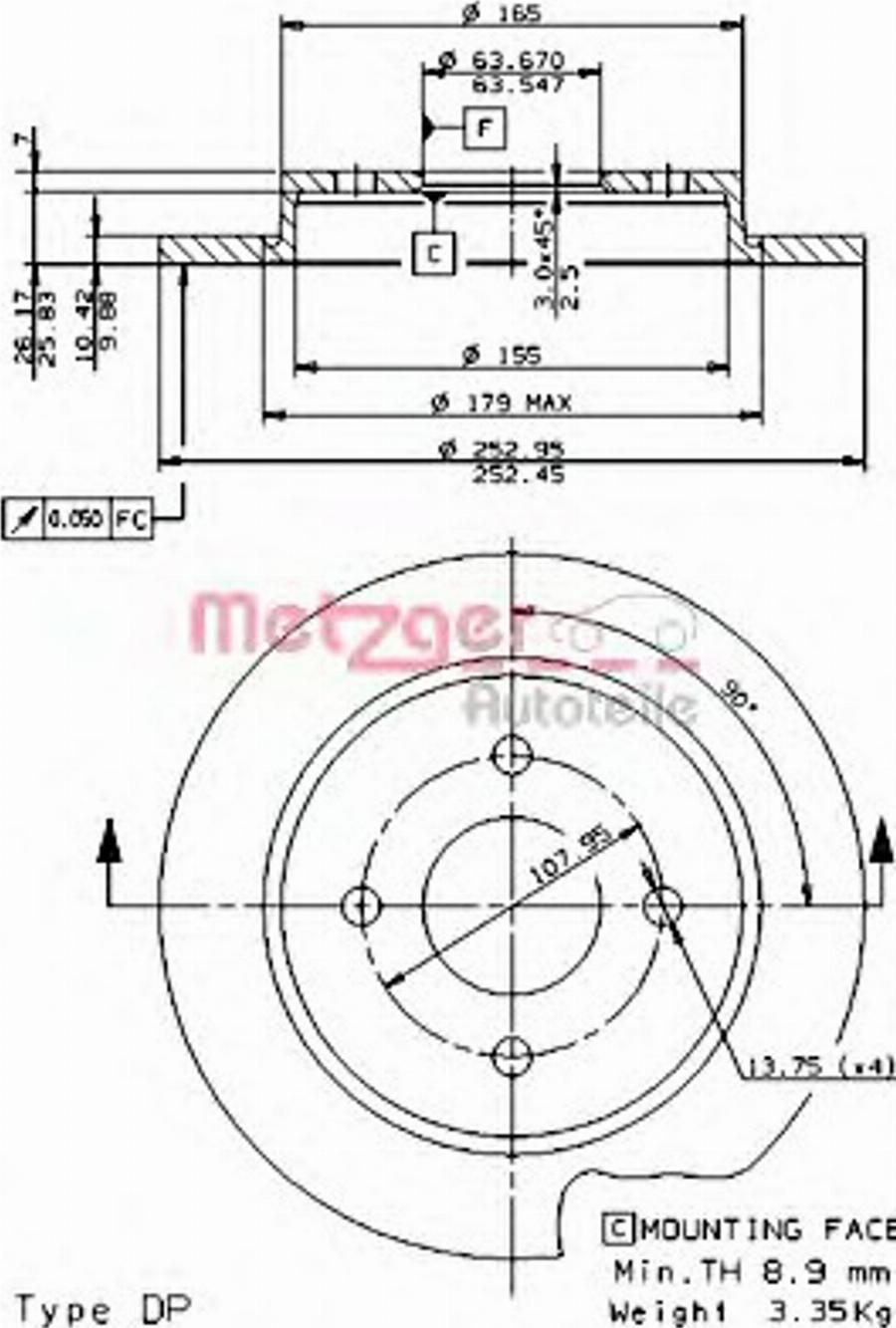 Metzger 14331E - Discofreno autozon.pro