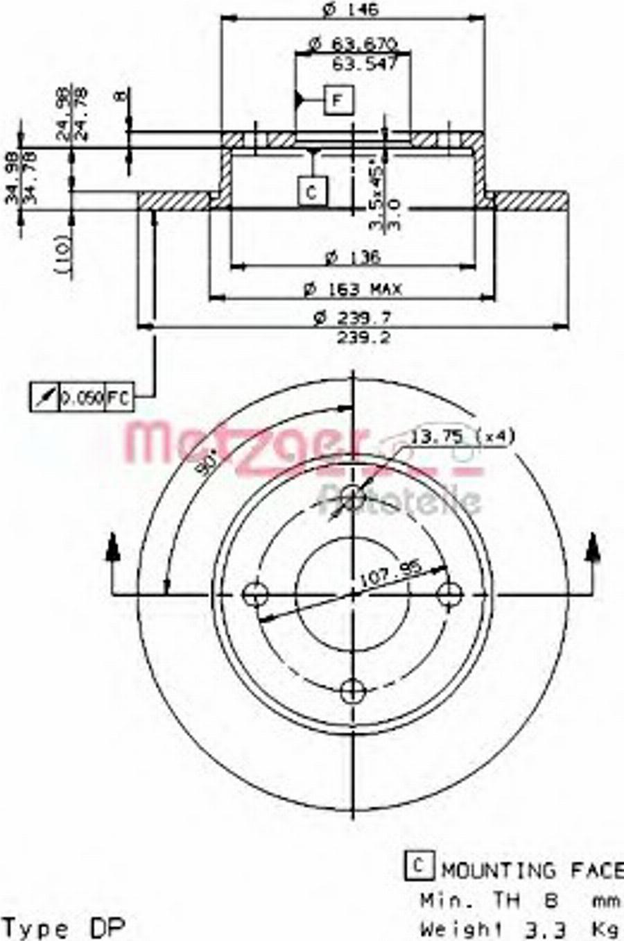 Metzger 14223E - Discofreno autozon.pro