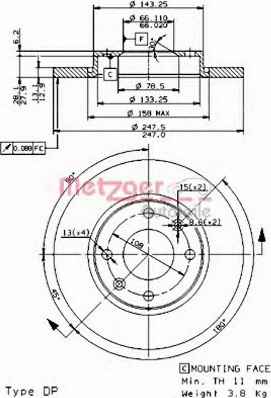 Metzger 14721E - Discofreno autozon.pro