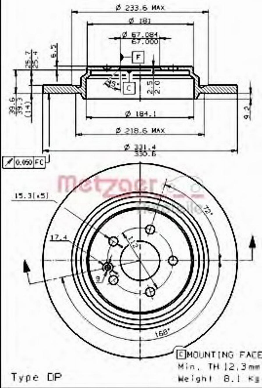 Metzger 15385V - Discofreno autozon.pro