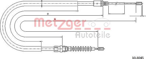 Metzger 10.6045 - Cavo comando, Freno stazionamento autozon.pro