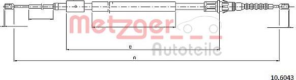 Metzger 10.6043 - Cavo comando, Freno stazionamento autozon.pro