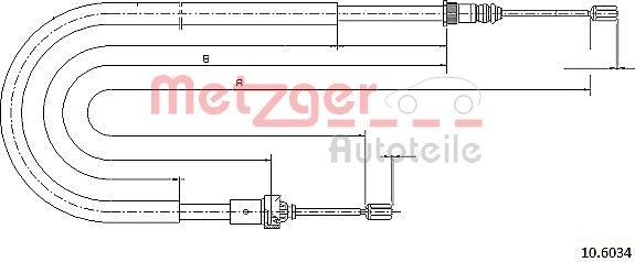 Metzger 10.6034 - Cavo comando, Freno stazionamento autozon.pro