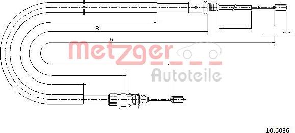 Metzger 10.6036 - Cavo comando, Freno stazionamento autozon.pro