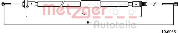 Metzger 10.6038 - Cavo comando, Freno stazionamento autozon.pro