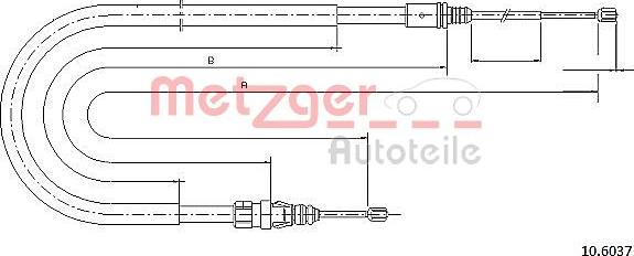 Metzger 10.6037 - Cavo comando, Freno stazionamento autozon.pro