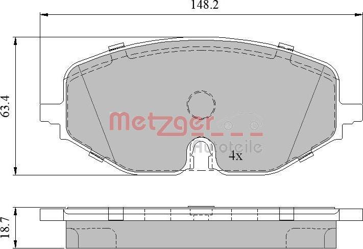 Metzger 1170949 - Kit pastiglie freno, Freno a disco autozon.pro