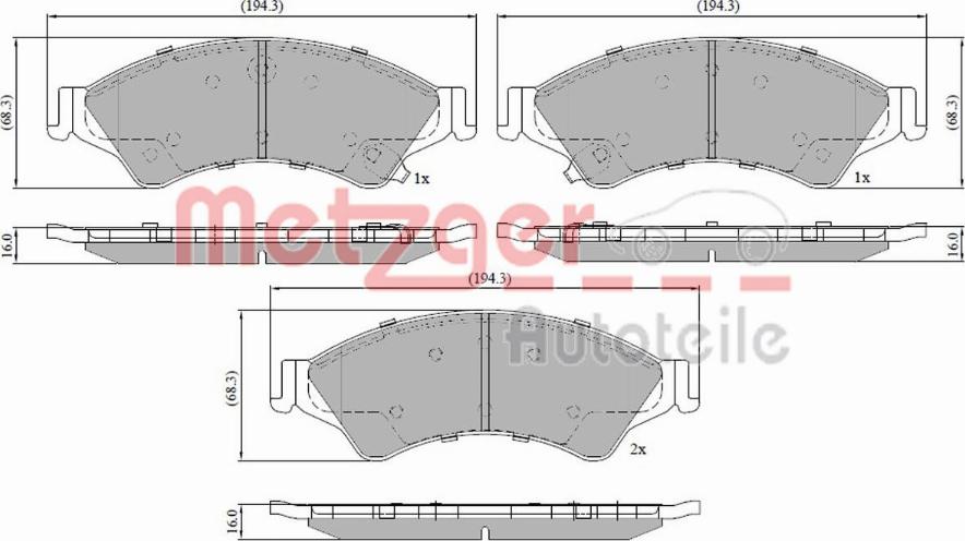 Metzger 1170946 - Kit pastiglie freno, Freno a disco autozon.pro