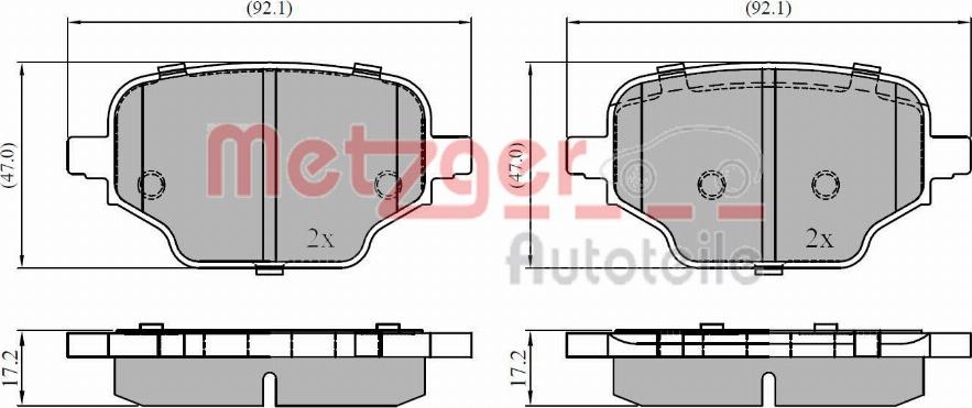 Metzger 1170943 - Kit pastiglie freno, Freno a disco autozon.pro