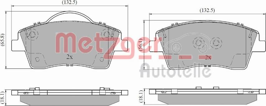 Metzger 1170950 - Kit pastiglie freno, Freno a disco autozon.pro