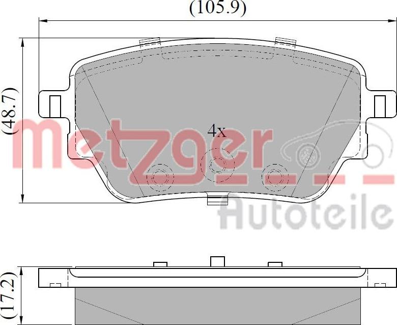 Metzger 1170957 - Kit pastiglie freno, Freno a disco autozon.pro