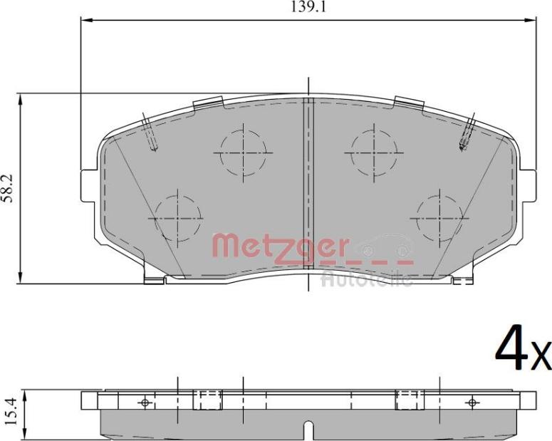 Metzger 1170966 - Kit pastiglie freno, Freno a disco autozon.pro