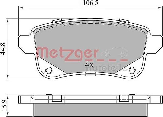 Metzger 1170909 - Kit pastiglie freno, Freno a disco autozon.pro