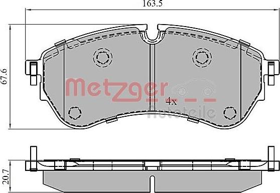 Metzger 1170906 - Kit pastiglie freno, Freno a disco autozon.pro