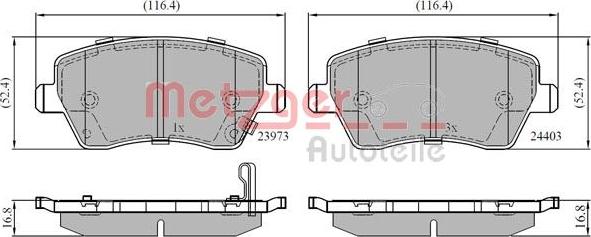 Metzger 1170900 - Kit pastiglie freno, Freno a disco autozon.pro