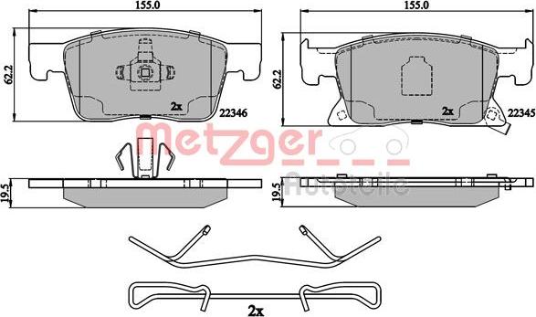 Metzger 1170903 - Kit pastiglie freno, Freno a disco autozon.pro