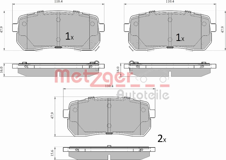 Metzger 1170914 - Kit pastiglie freno, Freno a disco autozon.pro