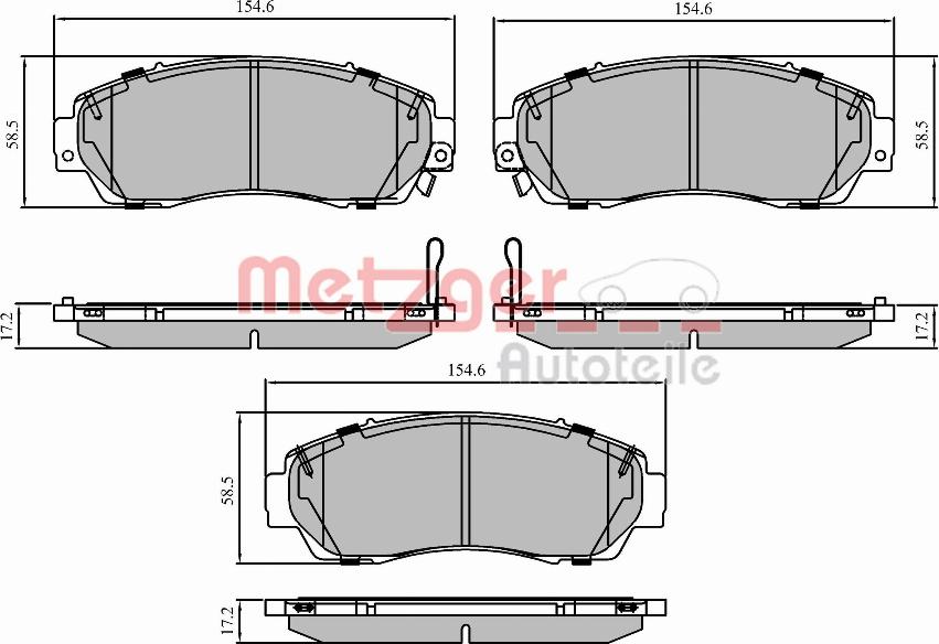 Metzger 1170911 - Kit pastiglie freno, Freno a disco autozon.pro