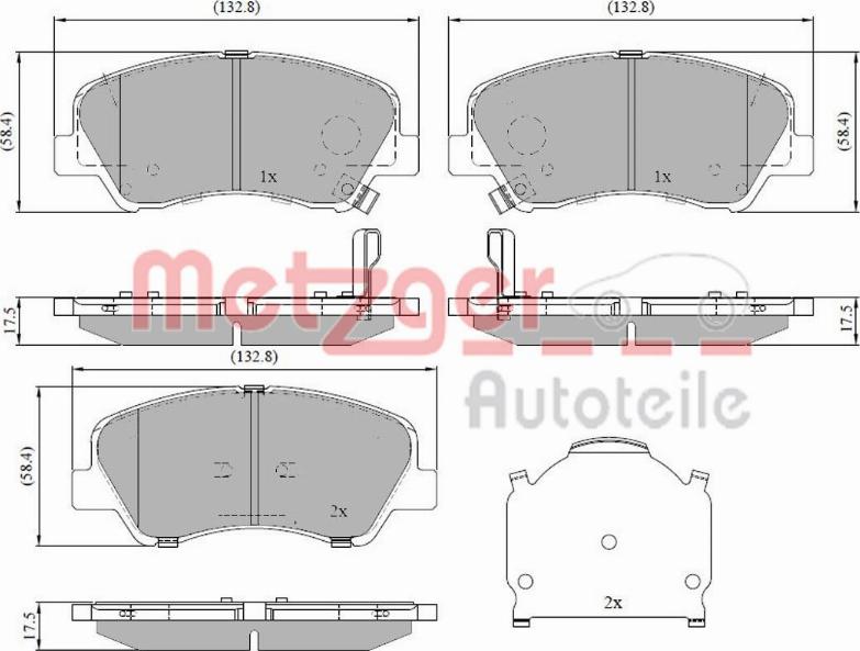 Metzger 1170918 - Kit pastiglie freno, Freno a disco autozon.pro