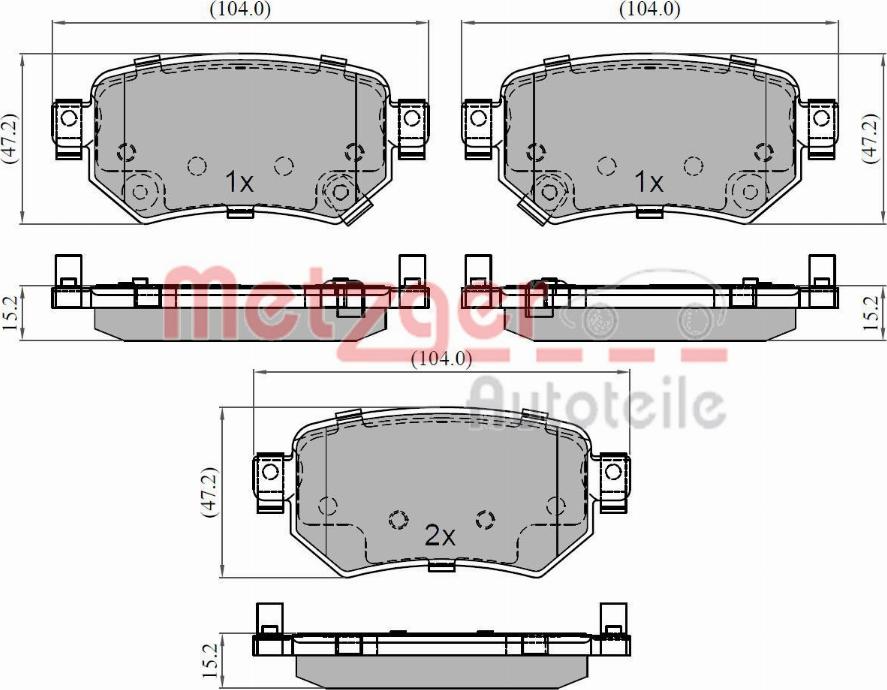 Metzger 1170933 - Kit pastiglie freno, Freno a disco autozon.pro