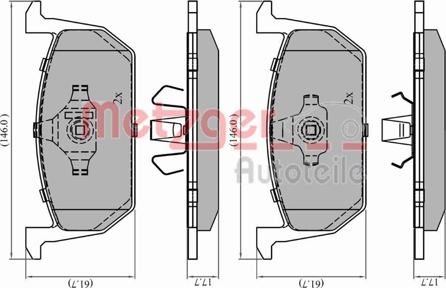 Metzger 1170925 - Kit pastiglie freno, Freno a disco autozon.pro