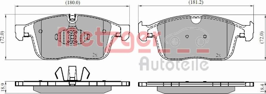 Metzger 1170923 - Kit pastiglie freno, Freno a disco autozon.pro