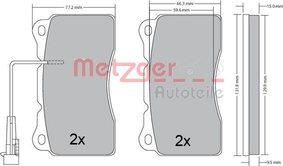 Metzger 1170496 - Kit pastiglie freno, Freno a disco autozon.pro